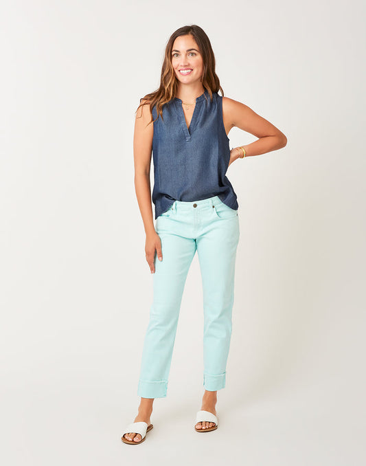 Dylan Tencel Tank: Dark Chambray
