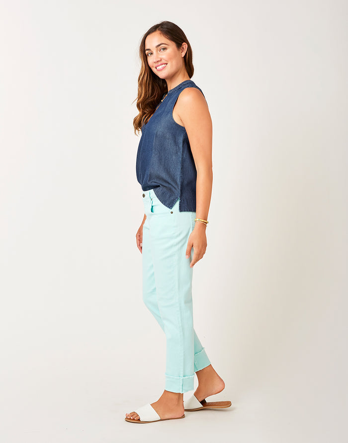 Dylan Tencel Tank: Dark Chambray