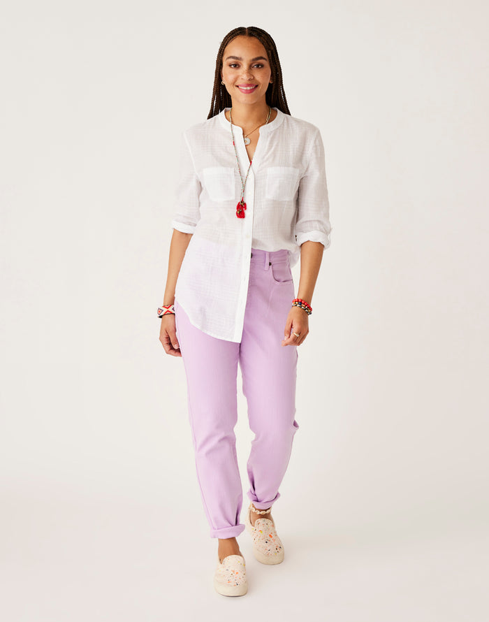 Dylan Textured Tunic: Cloud