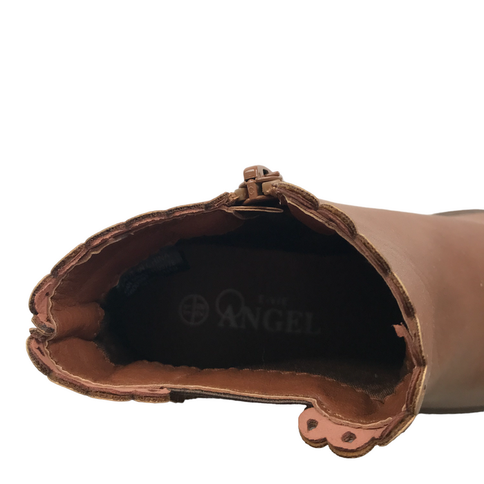 E-vie  size UK 11 (jr) brown leather angel boots