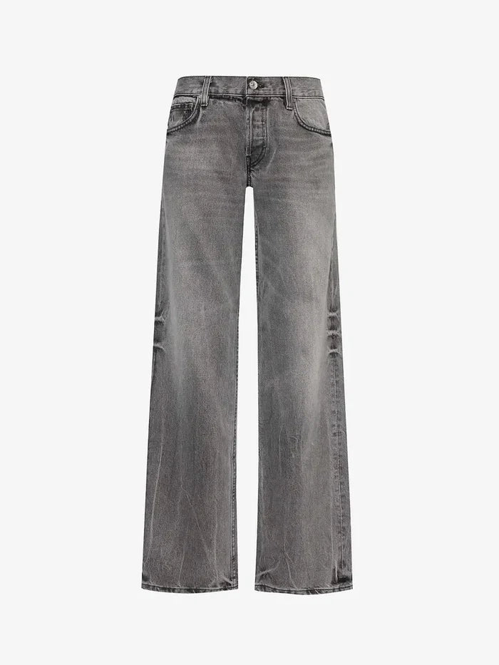 EB Denim Grey Low Rise Relaxed Wide-Leg Jeans