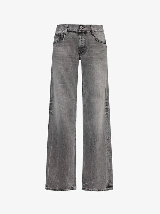 EB Denim Grey Low Rise Relaxed Wide-Leg Jeans