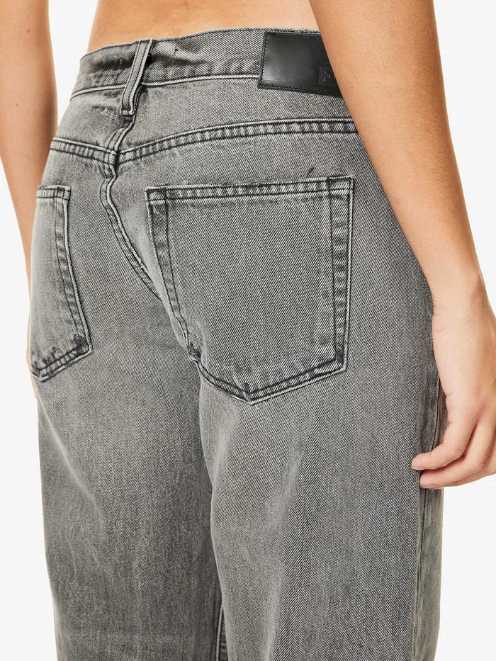 EB Denim Grey Low Rise Relaxed Wide-Leg Jeans