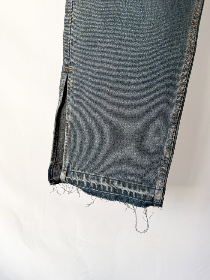 EB Denim Washed Distressed Split Hem Jeans