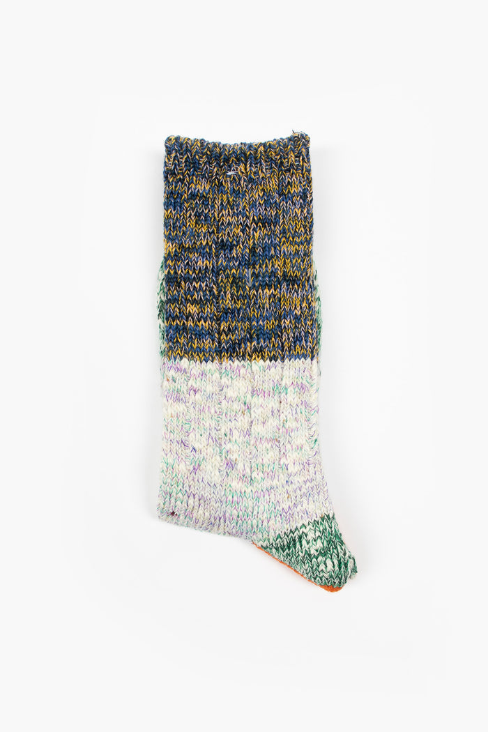 EK-1170XS 60 Yarns Two Tone Heel Socks Green