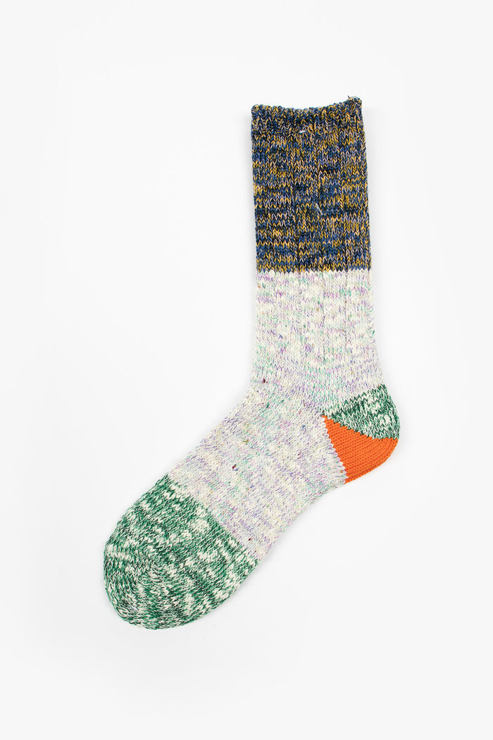EK-1170XS 60 Yarns Two Tone Heel Socks Green