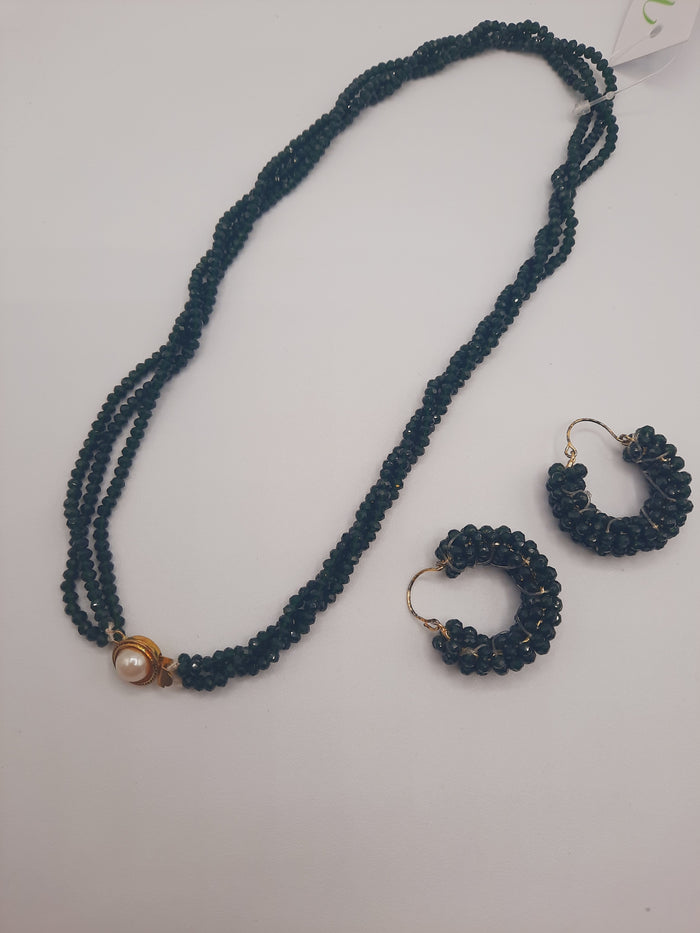 Elegant Style white Black & Green pearl sets for elegant ladies - NATASHAHS