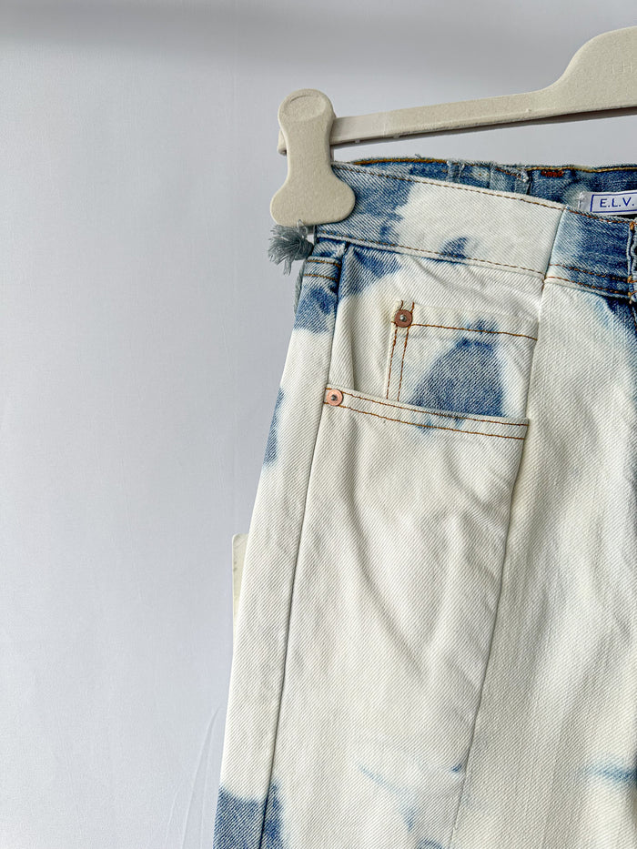 E.L.V. Denim Bleached Effect Straight Leg Jeans