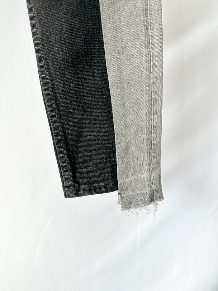 E.L.V. Denim The Twin Grey Black Two Tone Straight Leg Jeans