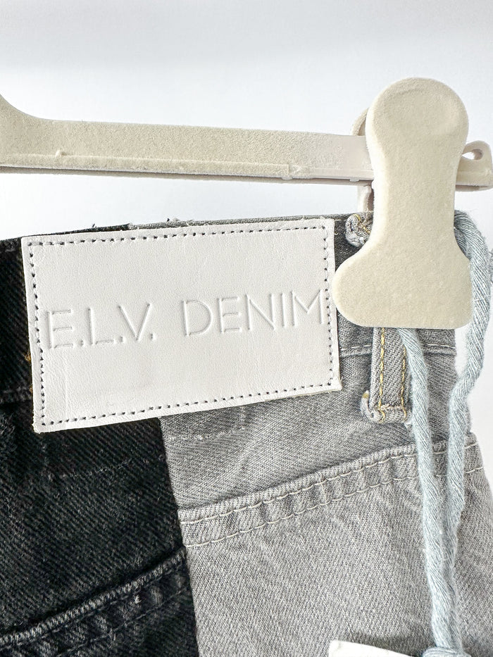 E.L.V. Denim The Twin Grey Black Two Tone Straight Leg Jeans