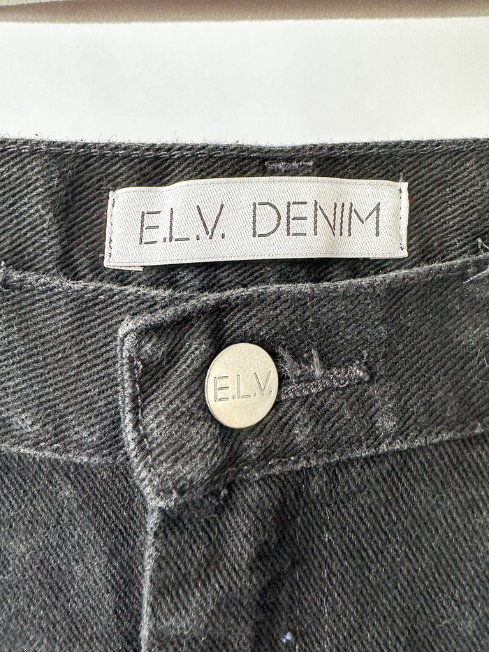 E.L.V. Denim The Twin Light Blue Black Straight Leg Jeans