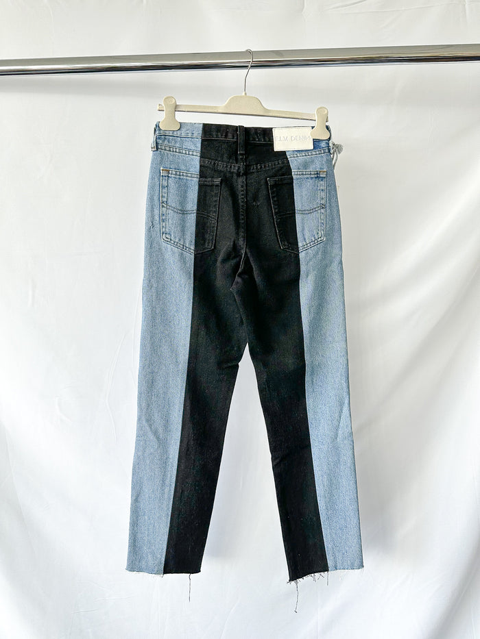 E.L.V. Denim The Twin Light Blue Black Straight Leg Jeans