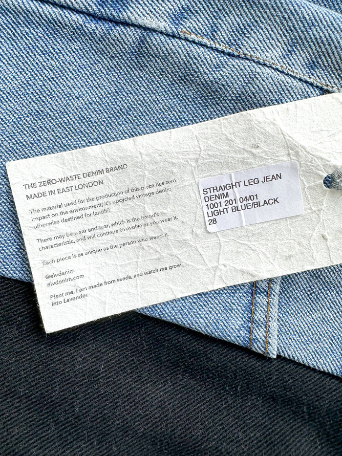 E.L.V. Denim The Twin Light Blue Black Straight Leg Jeans