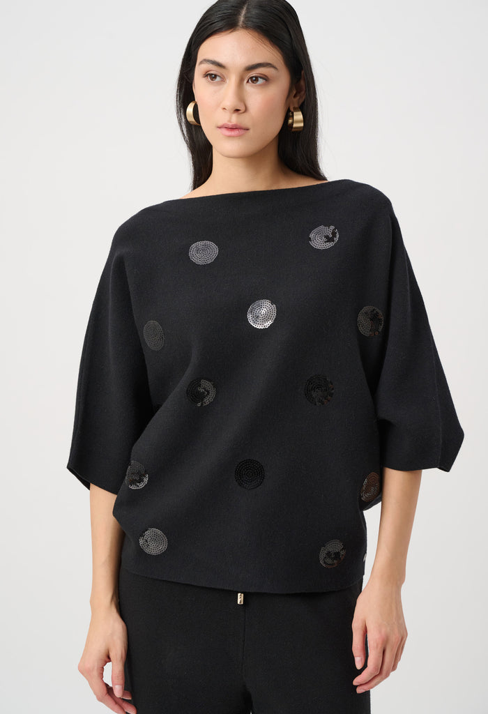 Embellished Polka Dot Pullover