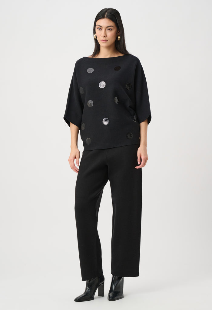 Embellished Polka Dot Pullover