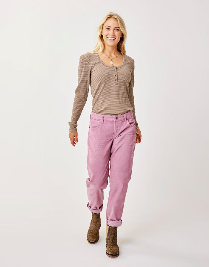 Emma Top: Dk. Brown Stripe - FINAL SALE