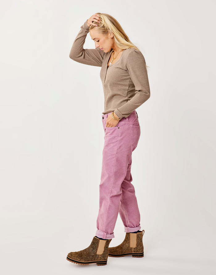 Emma Top: Dk. Brown Stripe - FINAL SALE