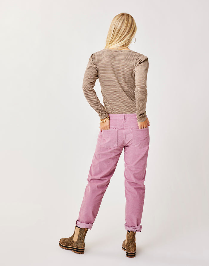 Emma Top: Dk. Brown Stripe - FINAL SALE