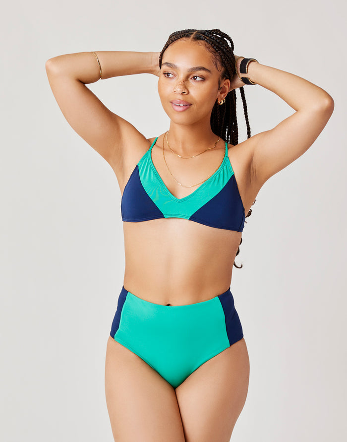 Erin Colorblock Bottom: Fern w. Navy - FINAL SALE