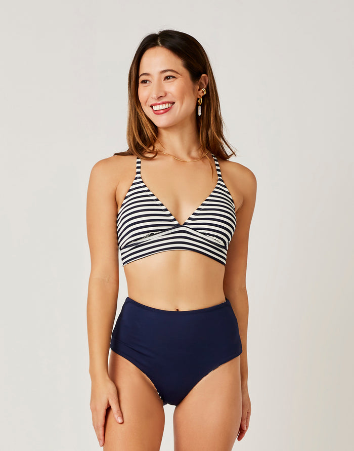 Erin Reversible Bottom: Navy Stripe/Navy - FINAL SALE