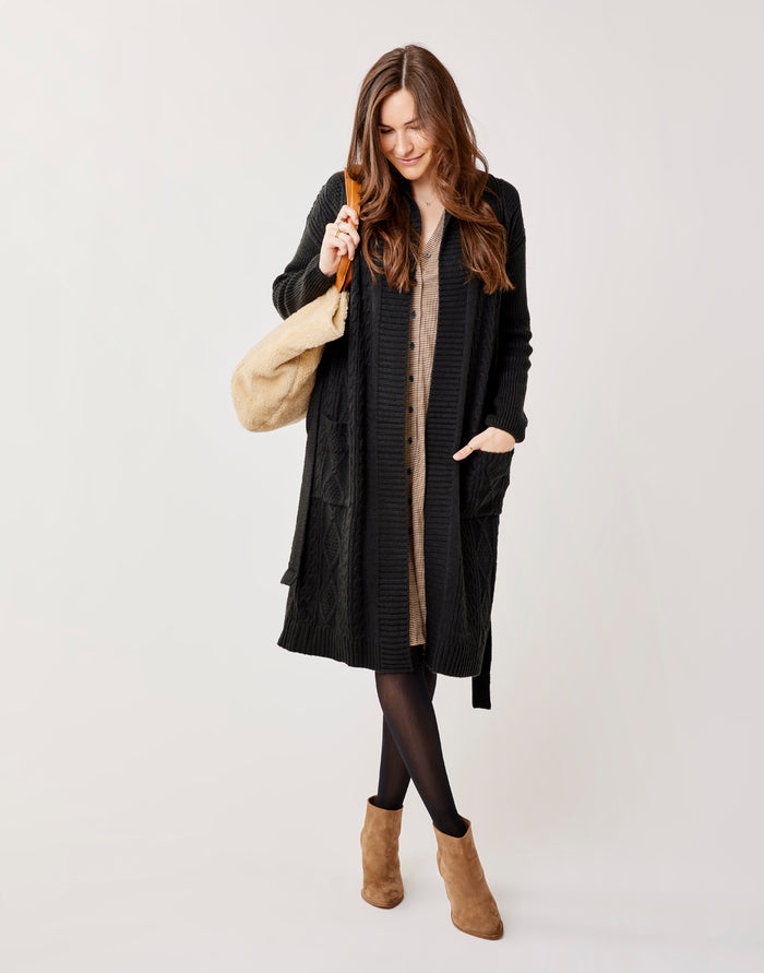 Etta Shawl Cardigan: Black - FINAL SALE
