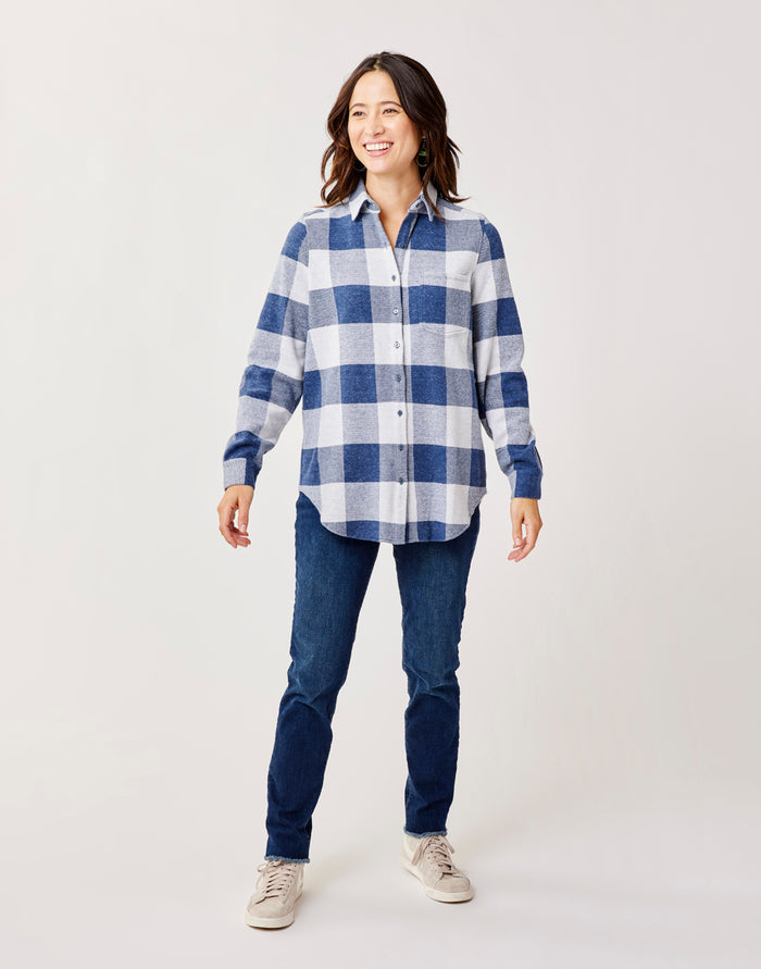 Fairbanks Supersoft Shirt: Navy Plaid - FINAL SALE