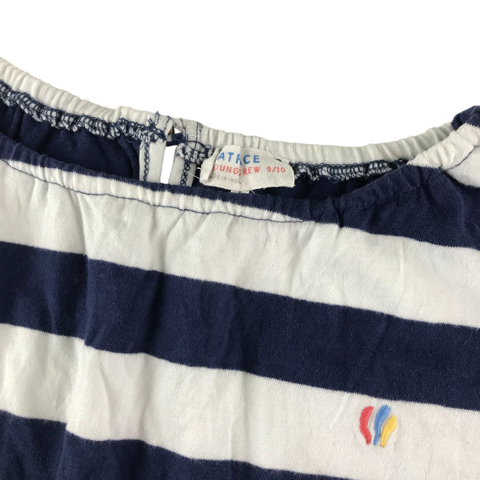 Fatface 9-10 years navy and white stripy playsuit
