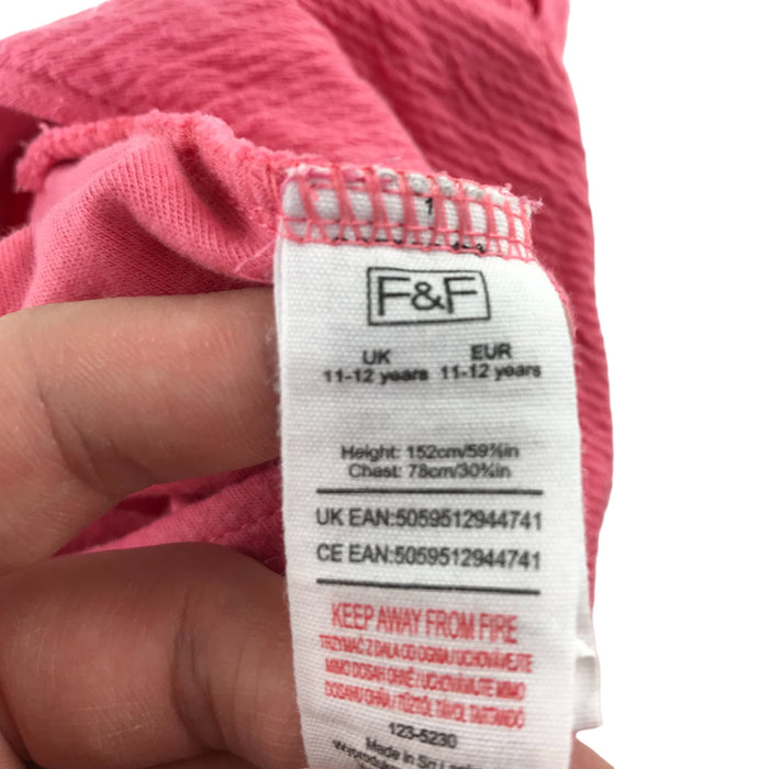 F&F 11-12 years pink frill jumpsuit