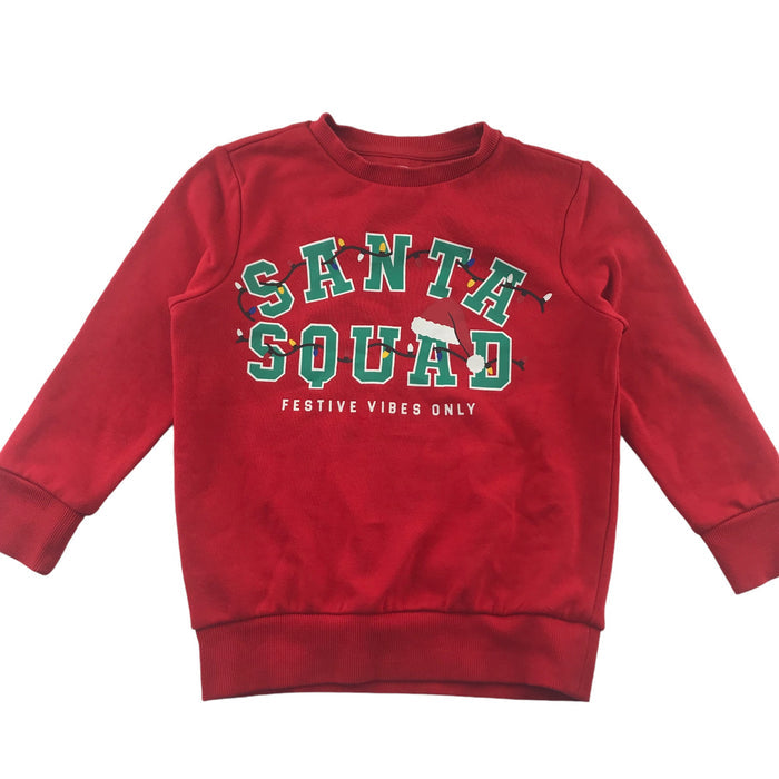 F&F 4-5 years red santa squad festive sweater