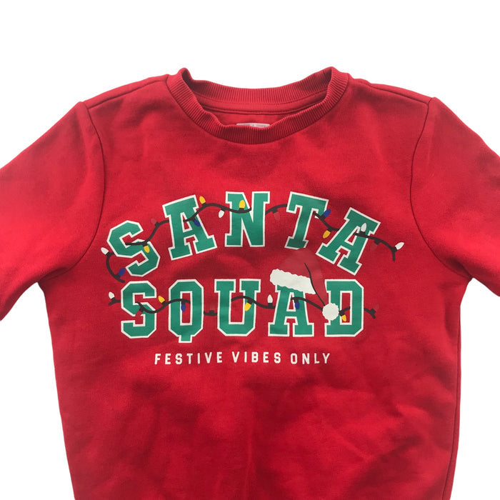 F&F 4-5 years red santa squad festive sweater