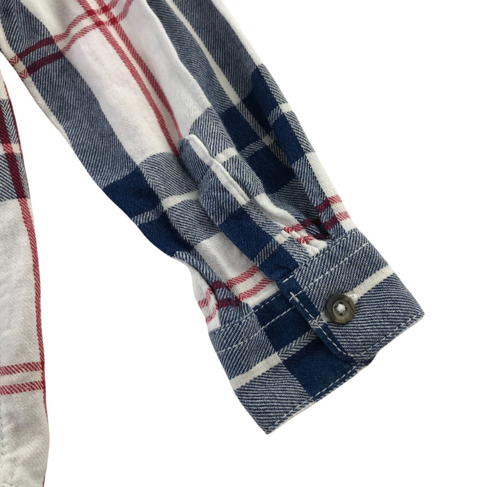 F&F 4-5 years white checked hoodie style cotton shirt