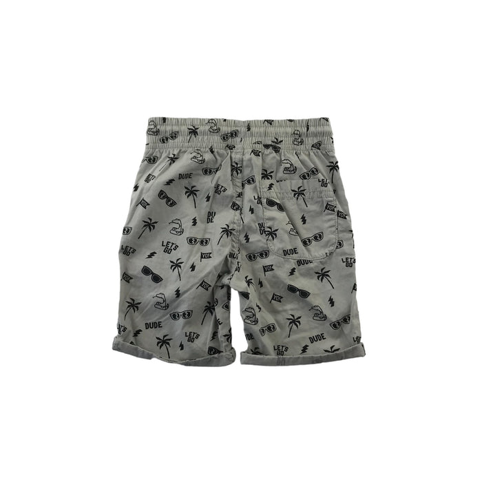 F&F 4 years grey pull up style printed cotton shorts