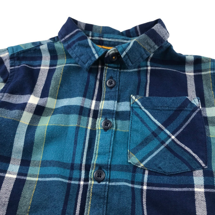 F&F 5-6 years blue checked buttoned cotton shirt