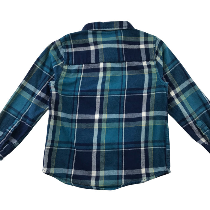 F&F 5-6 years blue checked buttoned cotton shirt