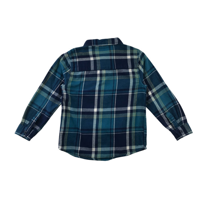 F&F 5-6 years blue checked buttoned cotton shirt
