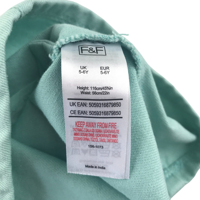F&F 5-6 years blue denim dungaree shorts