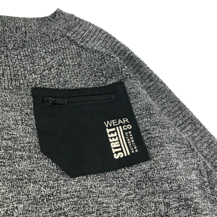 F&F 6-7 years grey and black pocket cotton jumper