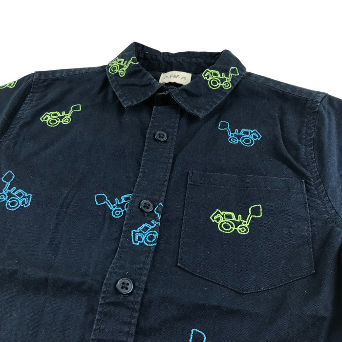 F&F 6-7 years navy with embroidered digger cotton shirt