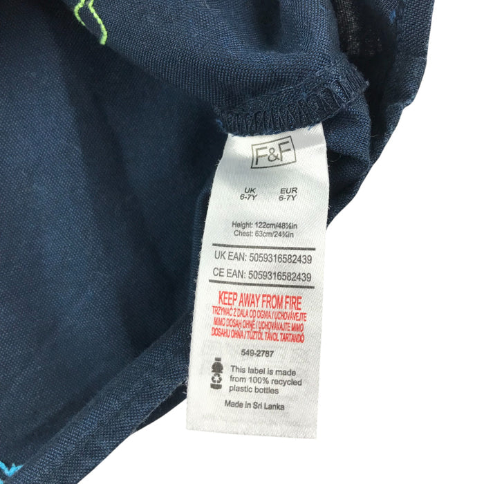F&F 6-7 years navy with embroidered digger cotton shirt