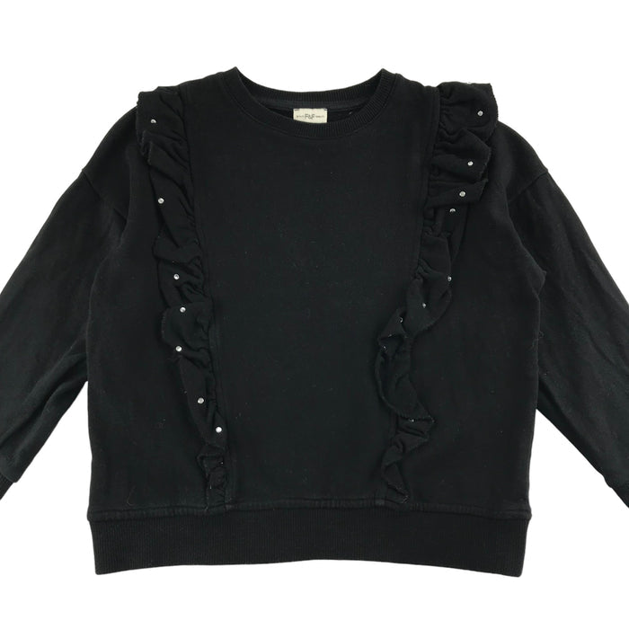 F&F 6 years black frilled cotton sweater