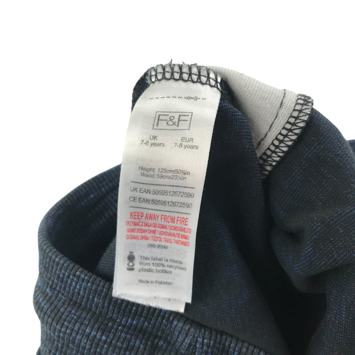 F&F 7-8 years grey navy with white stripes shorts