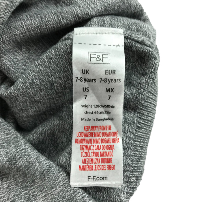F&F 7 years grey plain knit jumper