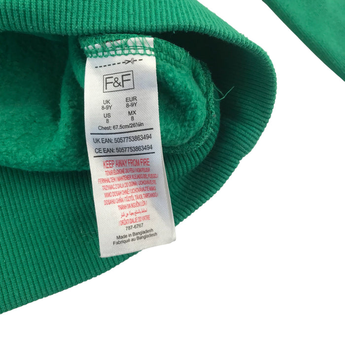 F&F 8-9 years green striped sweater