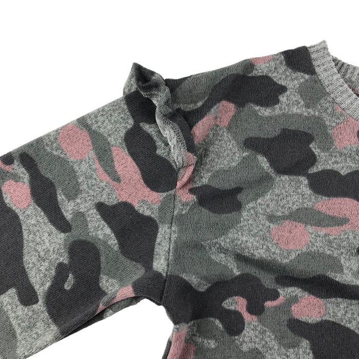 F&F 8 years grey and pink camo pattern jumper