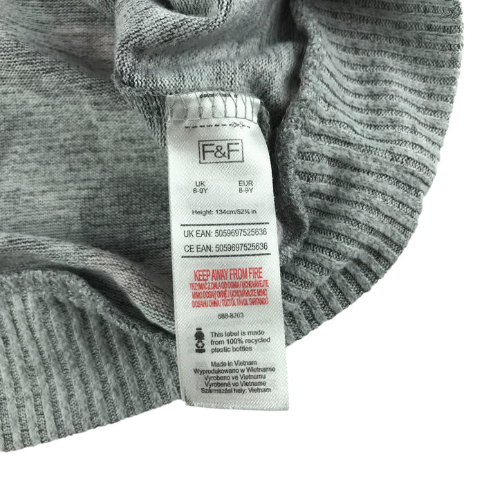 F&F 8 years grey and pink camo pattern jumper