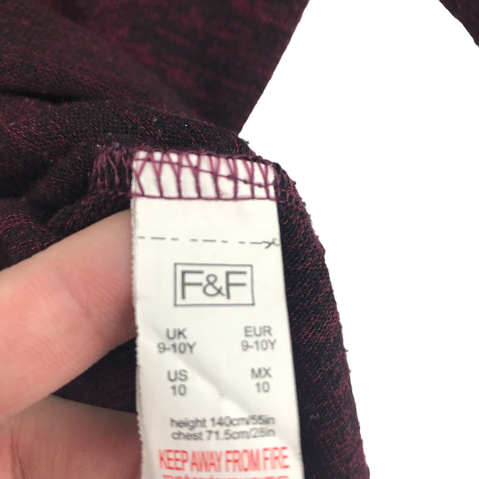 F&F 9 years dark burgundy sequin humming birds jumper