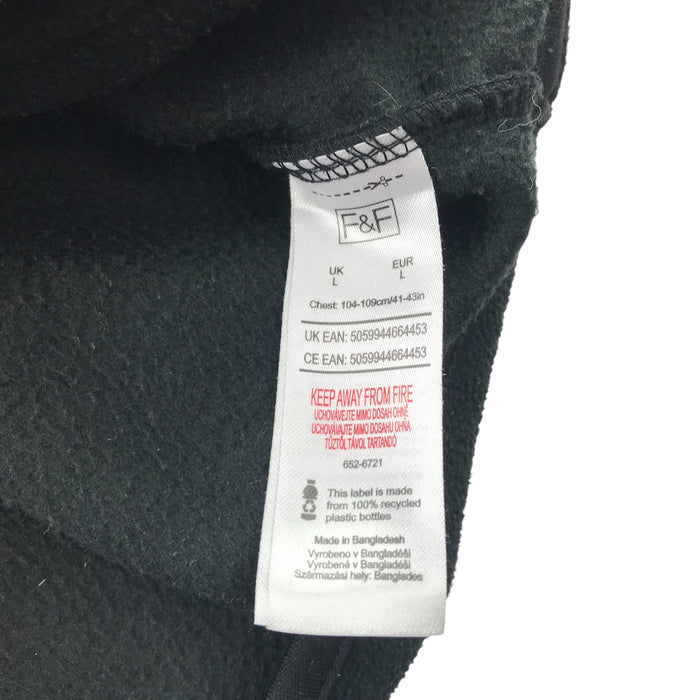 F&F men's size L black quarter zip fleece