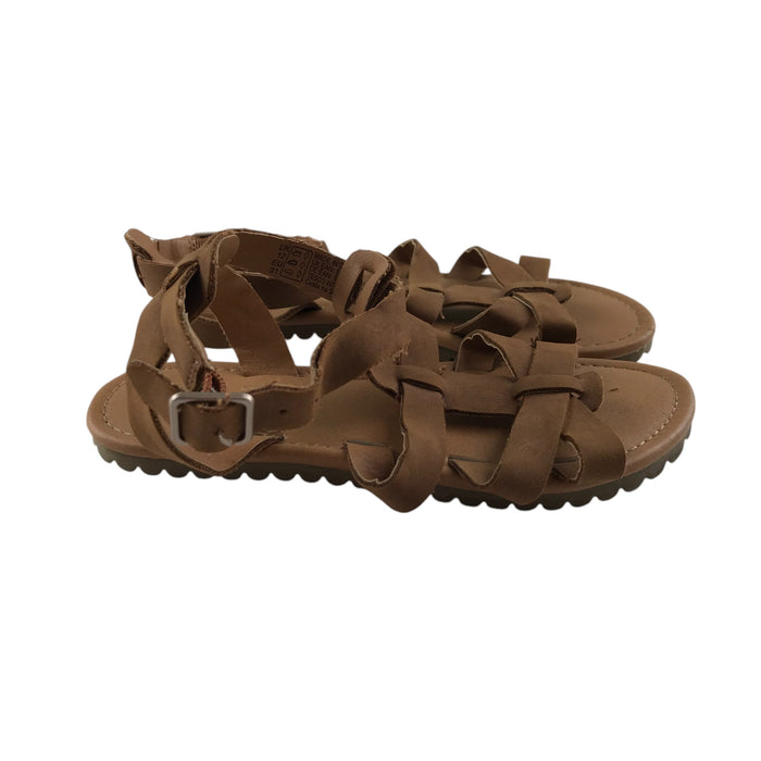 F&F size 12 junior brown strap sandals shoe