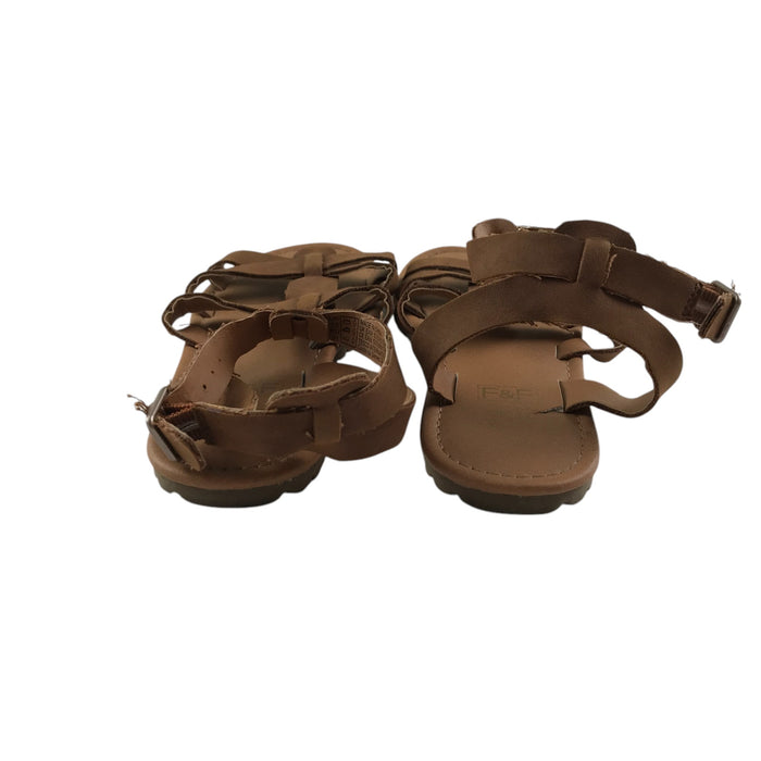 F&F size 12 junior brown strap sandals shoe