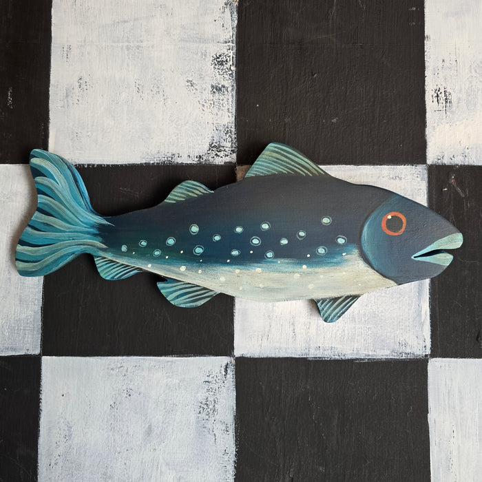 FISH! - Blue Trout Wooden Wall Sculpture 13"